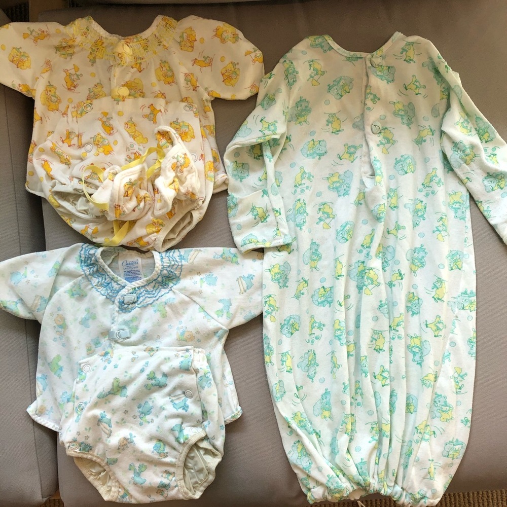 Bundle of 1980s vintage baby clothes